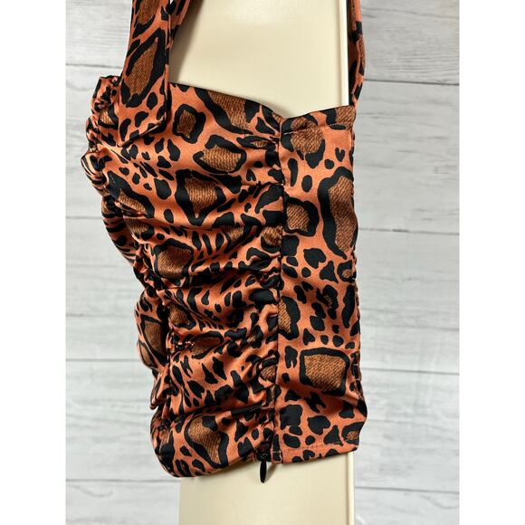 Vintage Forever 21 small Y2k whimsygoth animal print babydoll tank brown black - Picture 3 of 7